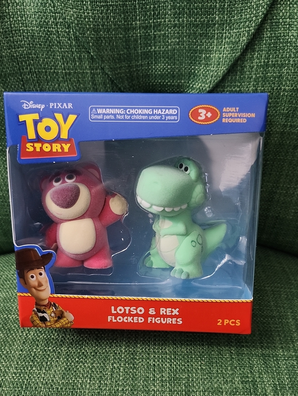 Toy Story Lotso & Rex Flocked Figures - Pink & Green
